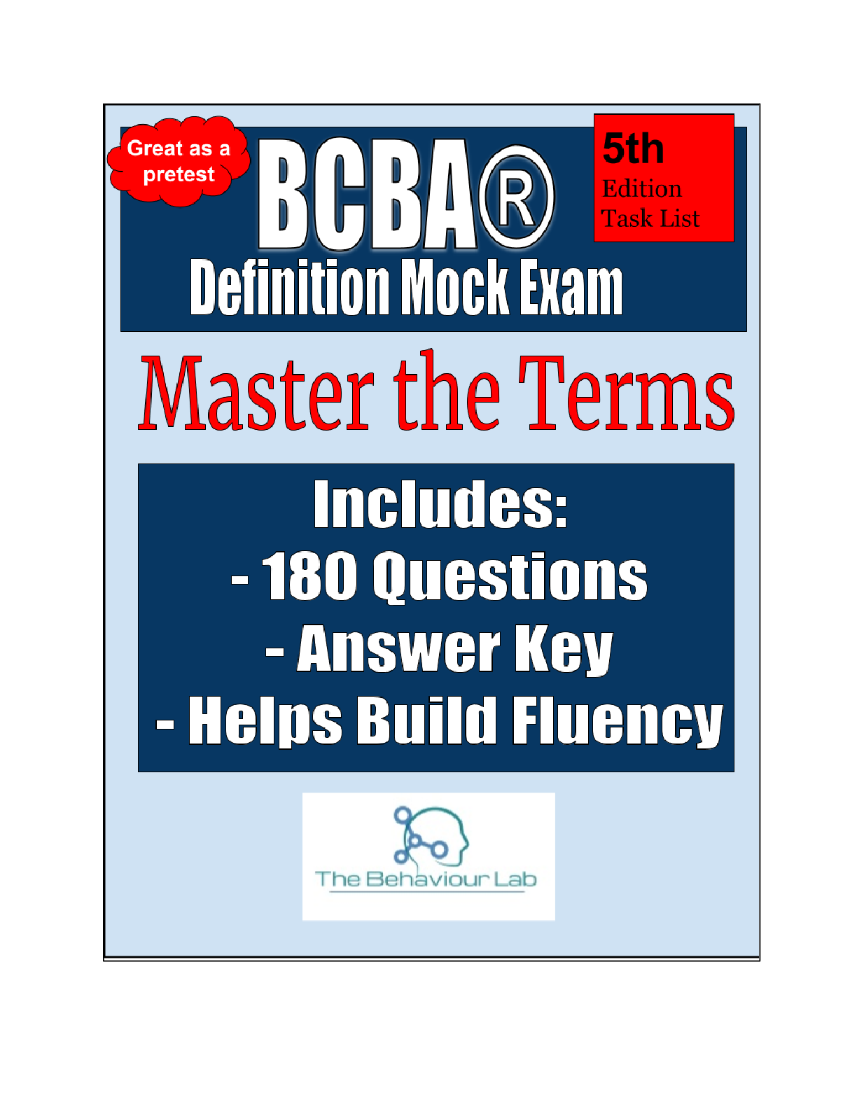 Preview image for BCBA Definition Mock Exam 5th Edition Task List | 180 Questions | Board Certified Behavior Analyst | BCBA Exam Prep | BCBA | aba terms